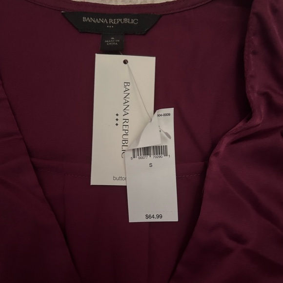 Banana Republic Burgundy Blouse Top size S - Picture 3 of 4
